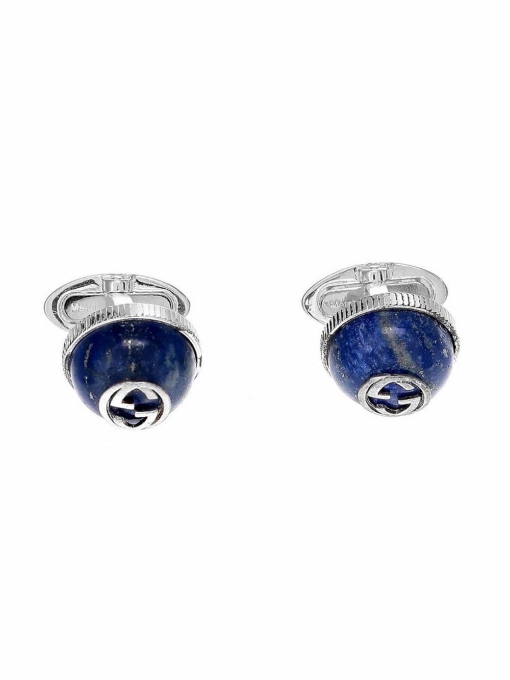 NWT Gucci Silver-Tone Cufflinks with Deep Blue Lapis Stones - Picture 3 of 6
